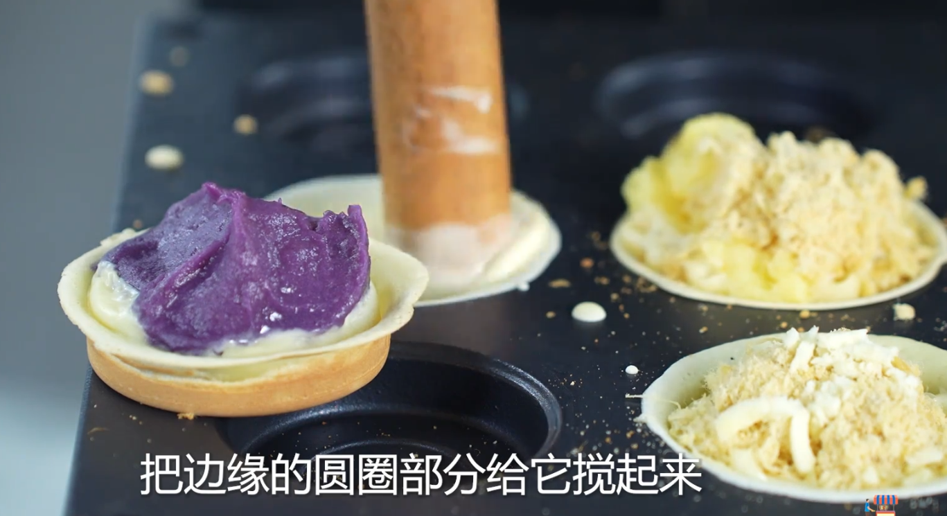 最近爆火的 车轮饼小吃制作方法