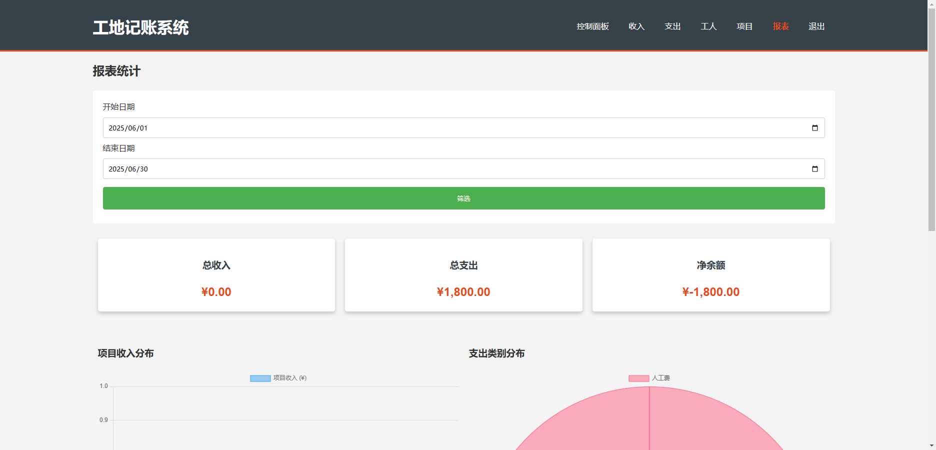 工程行业专属员工记账系统